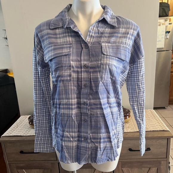 NWT Hippie Rose Blue twins button down shirt - Picture 1 of 3